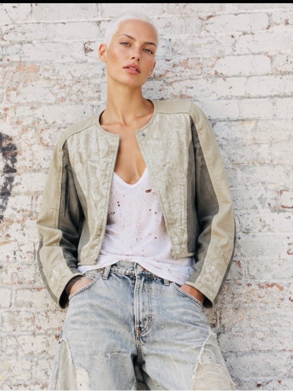 Lafayette 148 New York linen blend moto